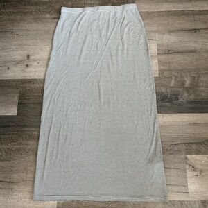 Numph Size Large Viscose Striped Stretchable Gray Maxi Skirt